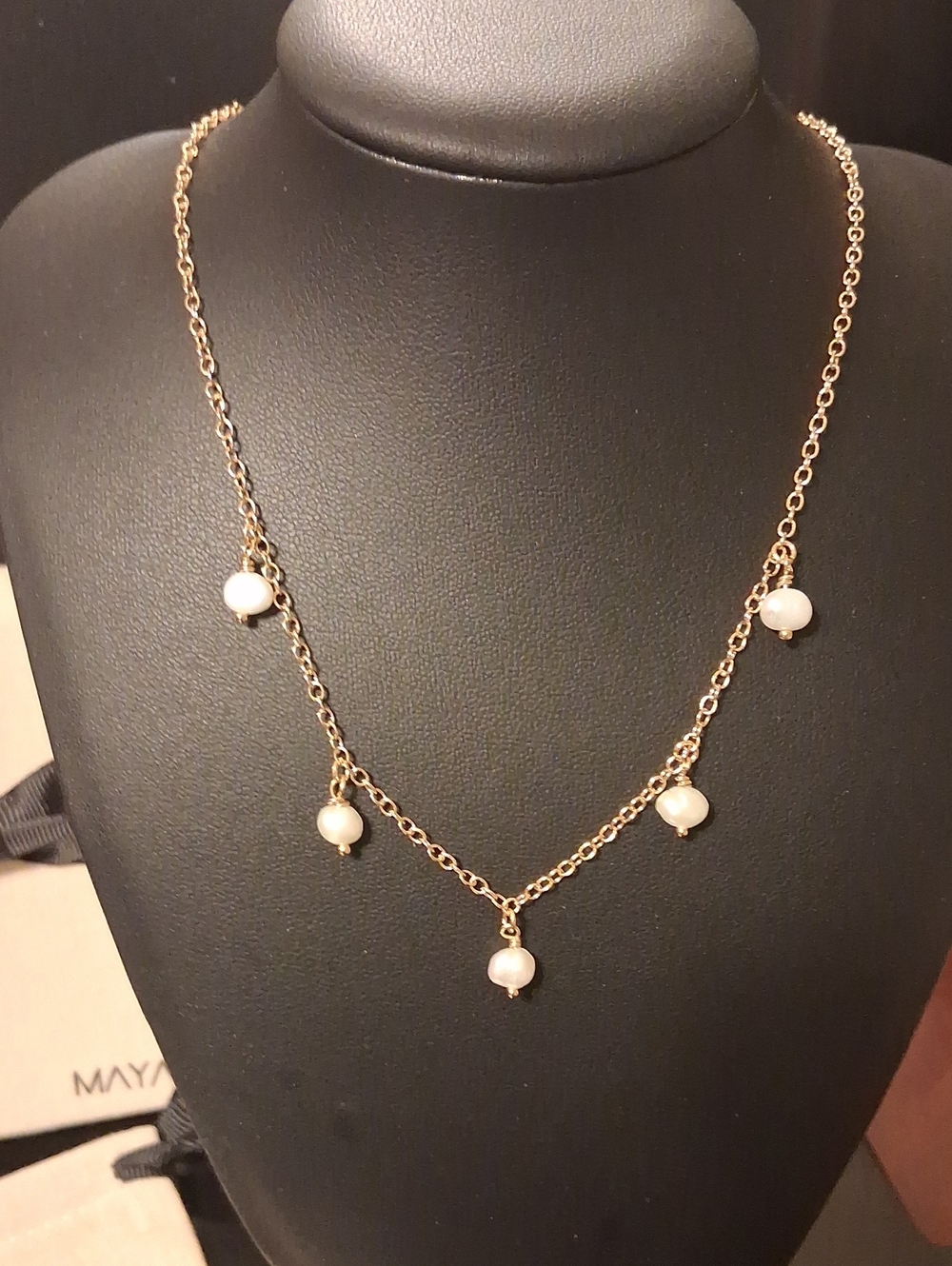MAYAMAR Pearl Chain Necklace New With Mayamar Gift Box And Matching Dust Pouch - Picture 4 of 5